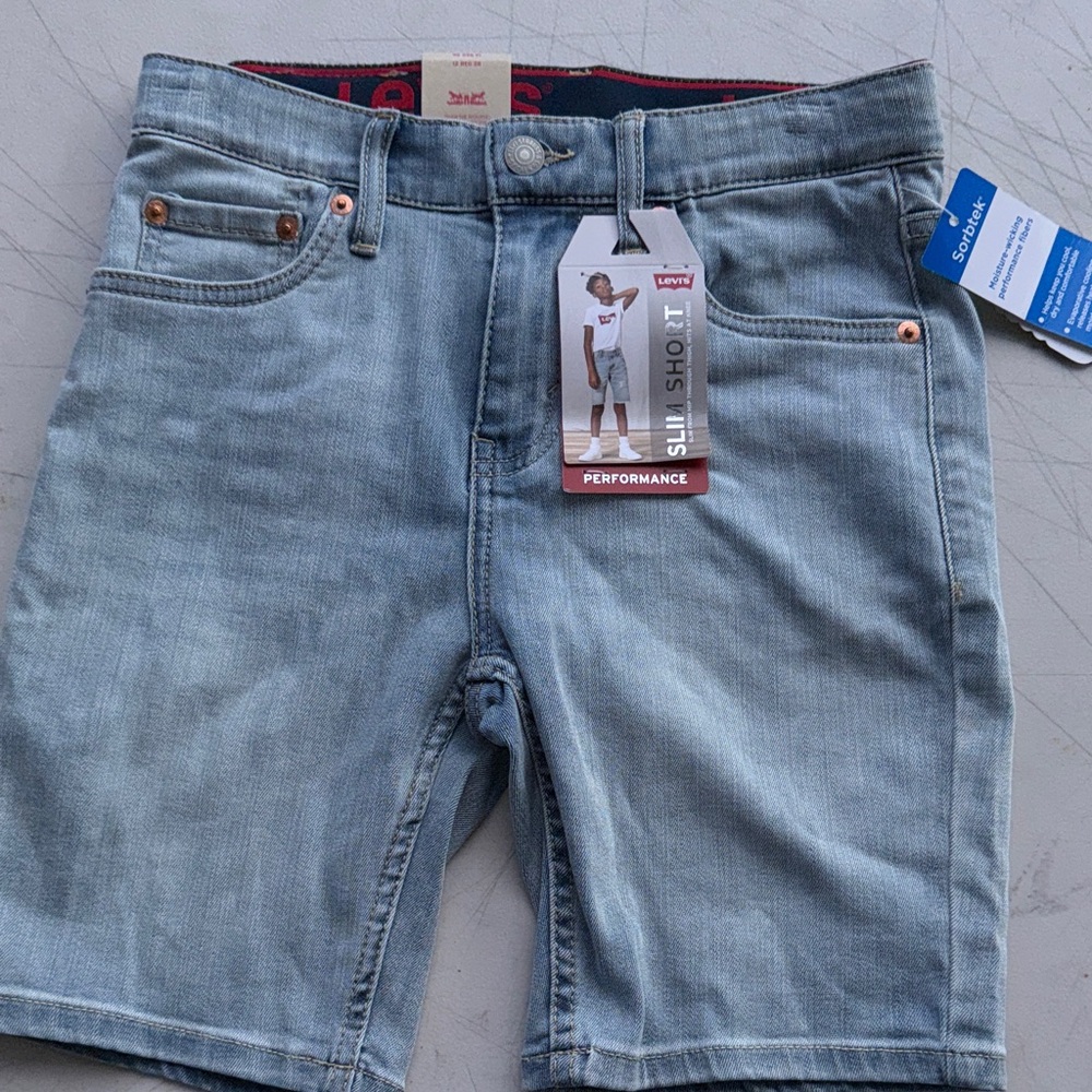 Levi's Slim Short Blue Jean Shorts for boys NWT 12 Reg 26